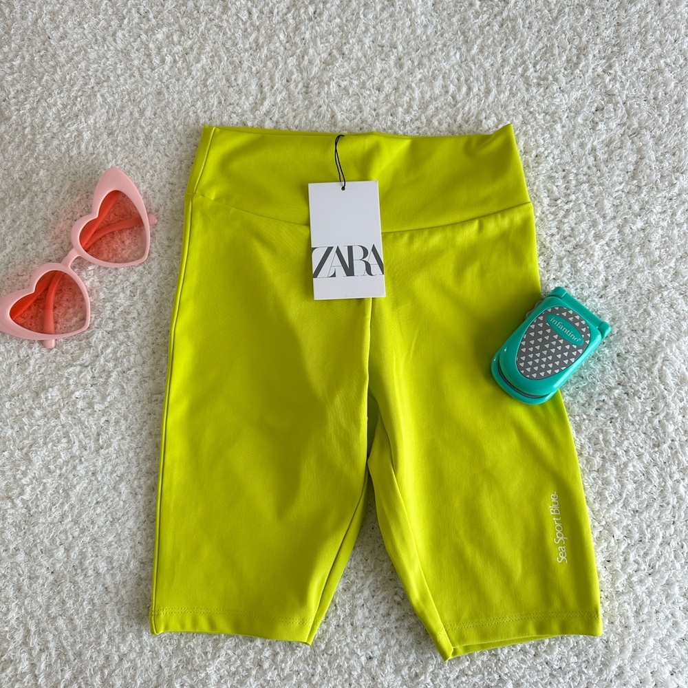 Zara Neon Yellow Shorts